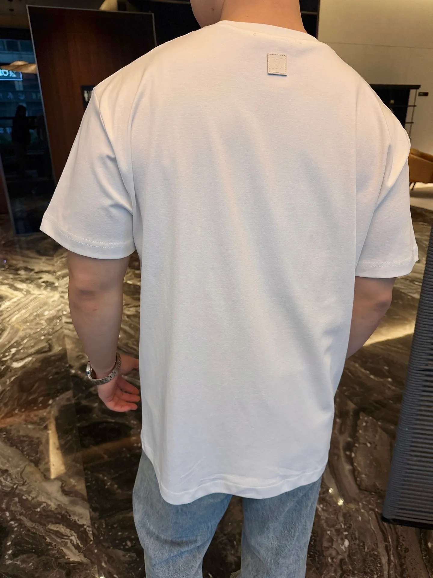 Louis Vuitton/Louis Vuitton three-flower embroidery logo embroidered short sleeves